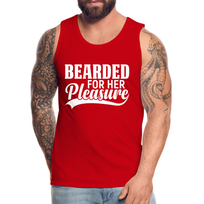 Bearded For Her Pleasure Men’s Premium Tank Top - red