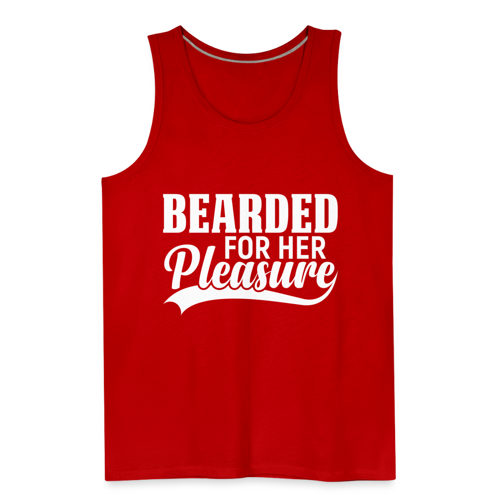 Bearded For Her Pleasure Men’s Premium Tank Top - red