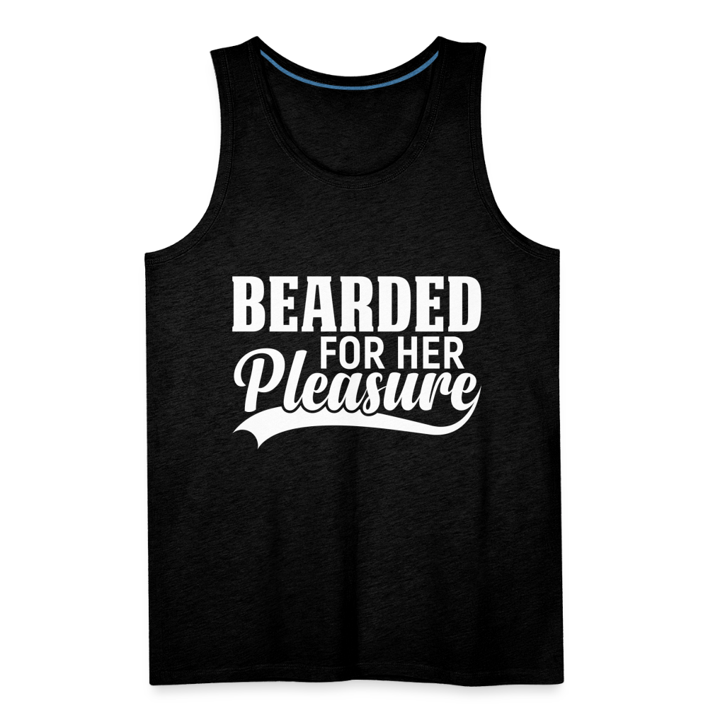 Bearded For Her Pleasure Men’s Premium Tank Top - charcoal grey
