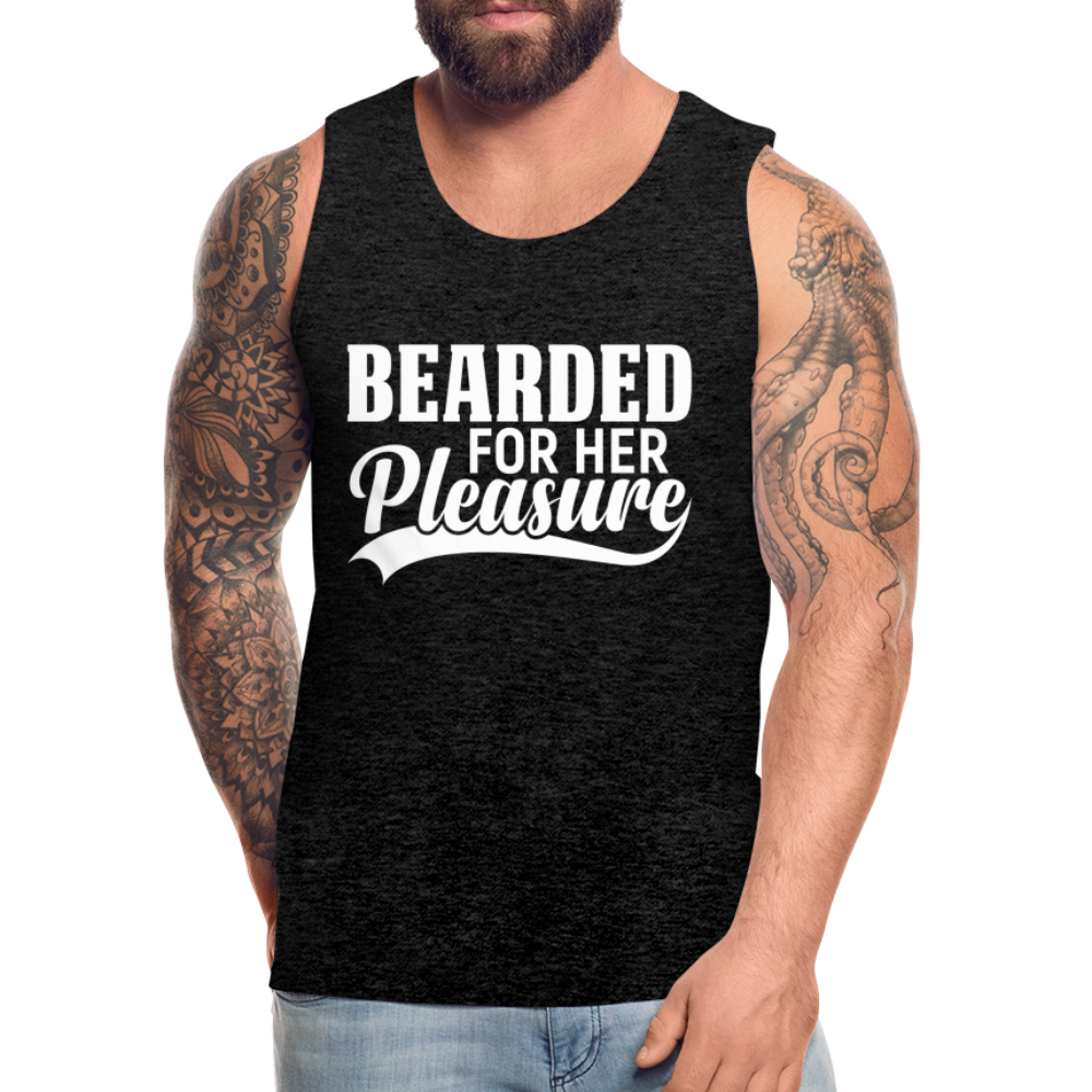Bearded For Her Pleasure Men’s Premium Tank Top - charcoal grey
