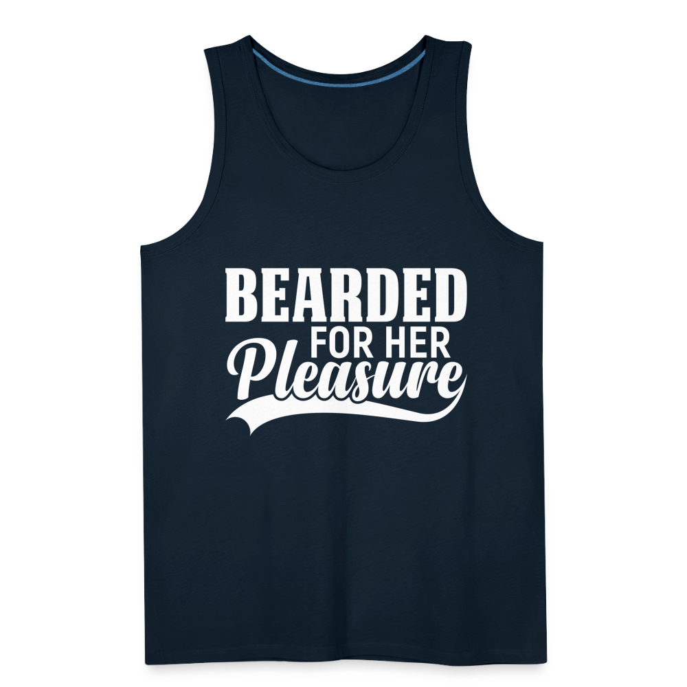 Bearded For Her Pleasure Men’s Premium Tank Top - deep navy
