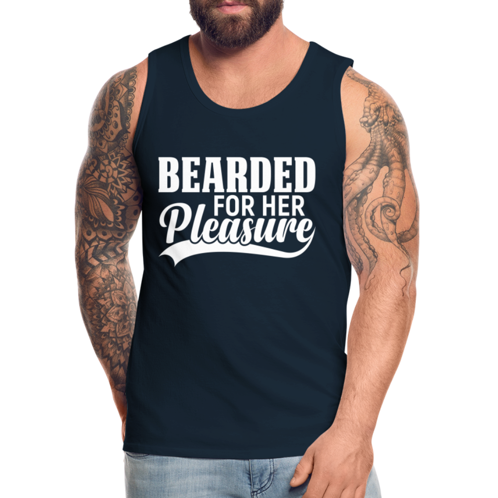 Bearded For Her Pleasure Men’s Premium Tank Top - deep navy