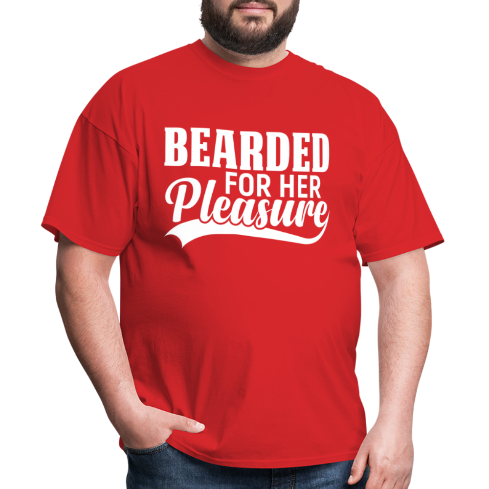 Bearded For Her Pleasure T-Shirt - red