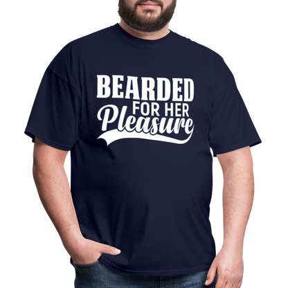 Bearded For Her Pleasure T-Shirt - navy