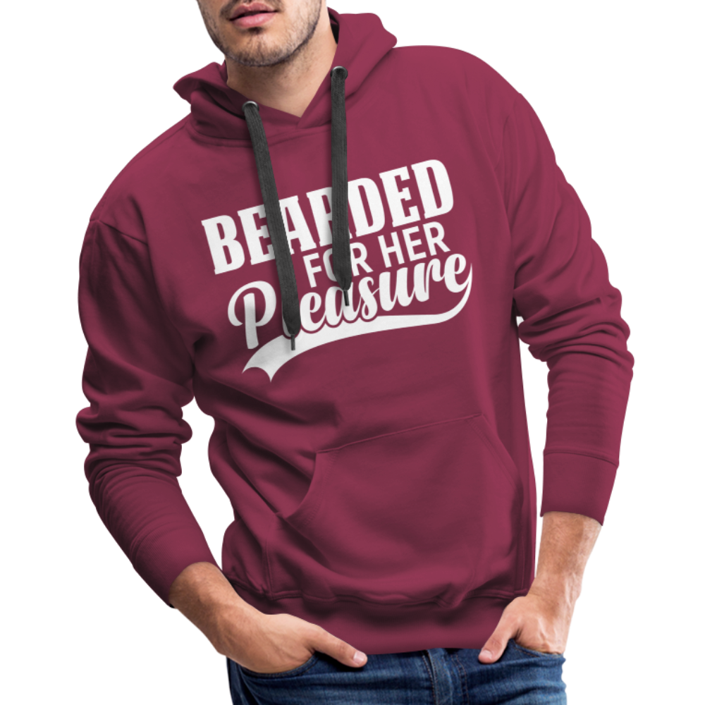 Bearded For Her Pleasure Men’s Premium Hoodie - burgundy