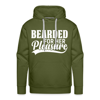 Bearded For Her Pleasure Men’s Premium Hoodie - olive green