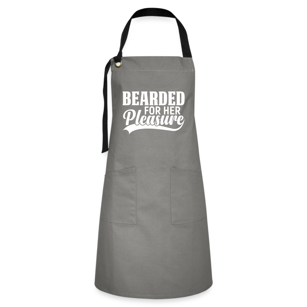 Bearded For Her Pleasure Artisan Apron - gray/black