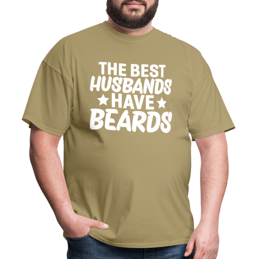 The Best Husbands Have Beards T-Shirt - khaki