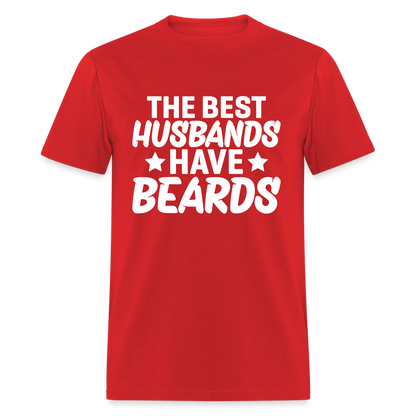 The Best Husbands Have Beards T-Shirt - red