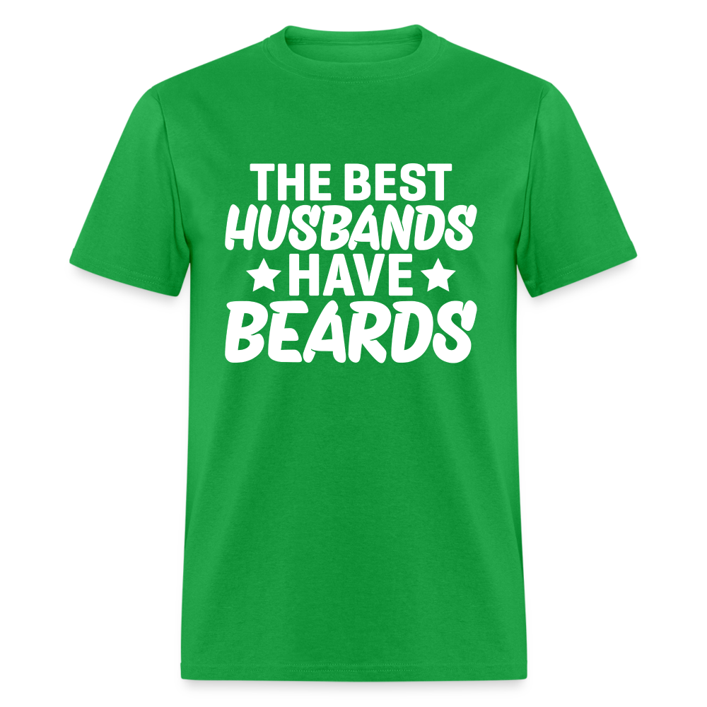 The Best Husbands Have Beards T-Shirt - bright green