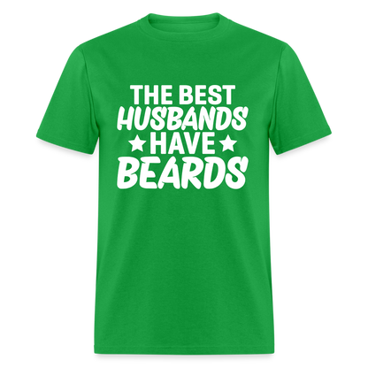 The Best Husbands Have Beards T-Shirt - bright green