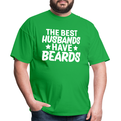 The Best Husbands Have Beards T-Shirt - bright green