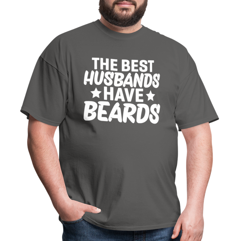 The Best Husbands Have Beards T-Shirt - charcoal