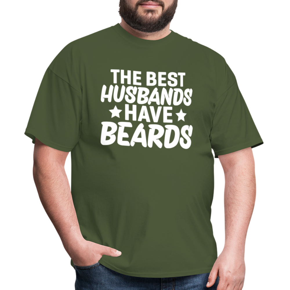 The Best Husbands Have Beards T-Shirt - military green