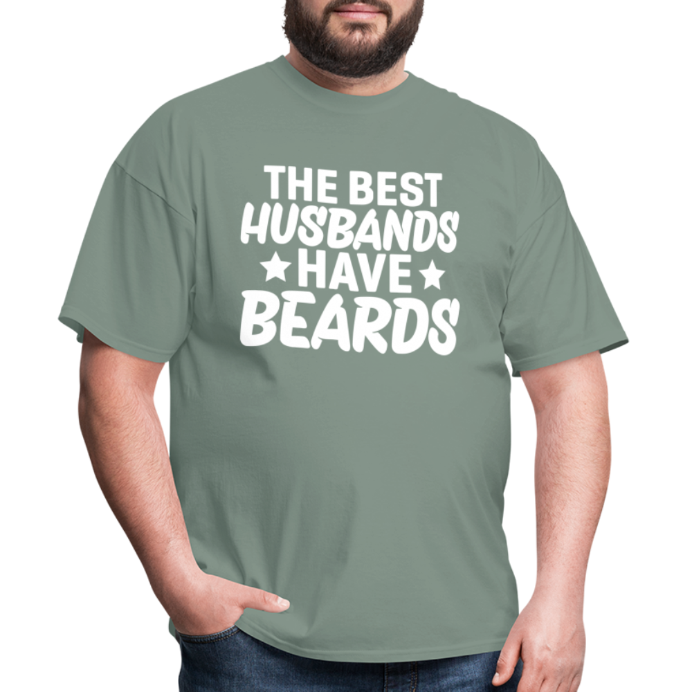 The Best Husbands Have Beards T-Shirt - sage