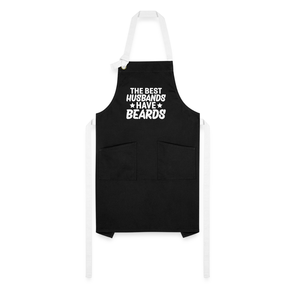 The Best Husbands Have Beards Artisan Apron - black/white