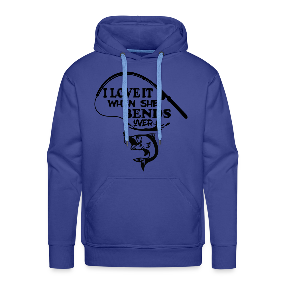 I Love It When She Bends Over Men’s Premium Hoodie (Fishing) - royal blue