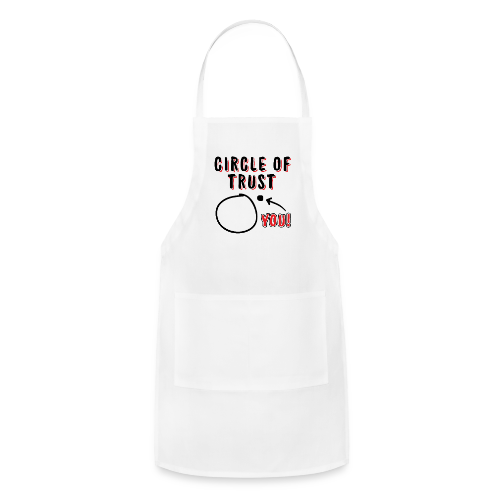 Circle of Trust Adjustable Apron (You are Outside) - white