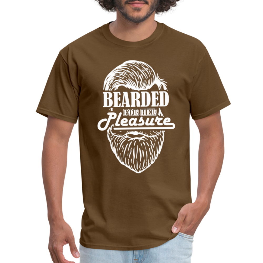 Bearded For Her Pleasure T-Shirt - brown