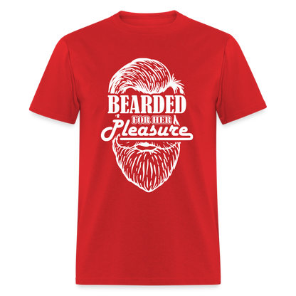 Bearded For Her Pleasure T-Shirt - red