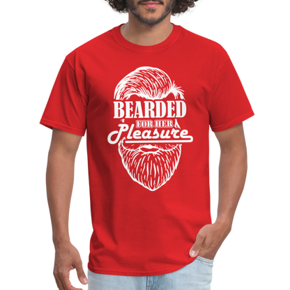 Bearded For Her Pleasure T-Shirt - red