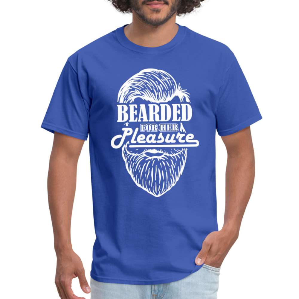 Bearded For Her Pleasure T-Shirt - royal blue