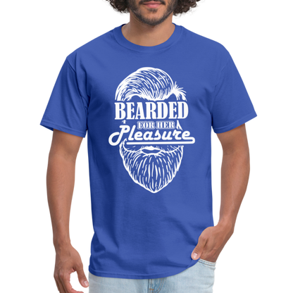 Bearded For Her Pleasure T-Shirt - royal blue