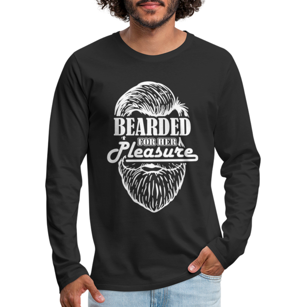 Bearded For Her Pleasure Men's Premium Long Sleeve T-Shirt - black