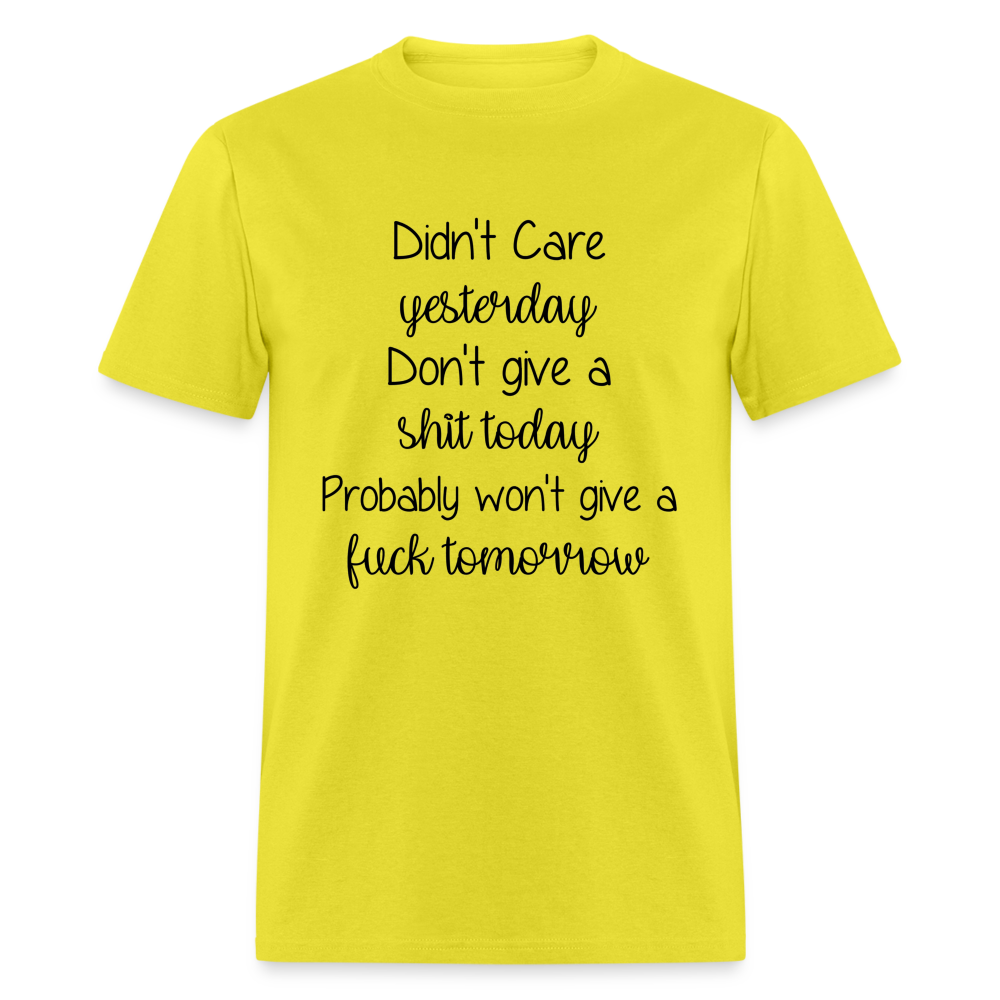 Yesterday, Today, Tomorrow, Mood T-Shirt - yellow