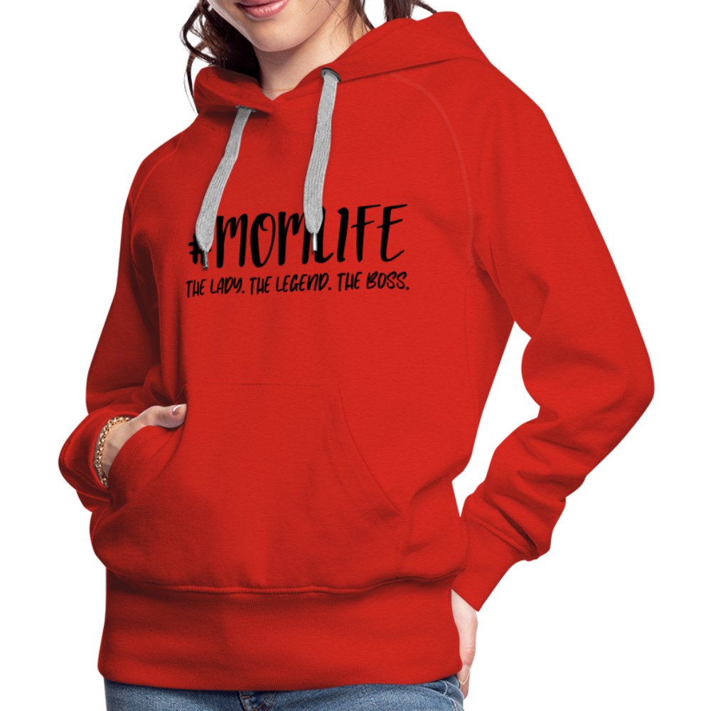 #MOMLIFE Women’s Premium Hoodie (The Lady, The Legend, The Boss) - red