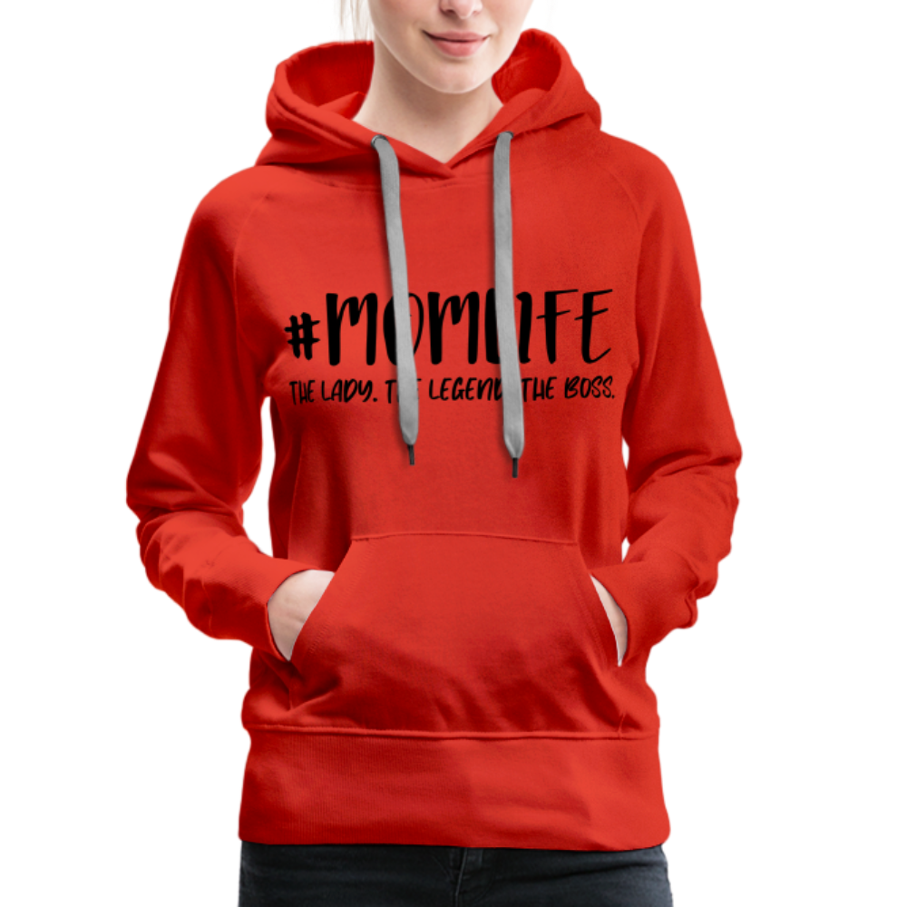 #MOMLIFE Women’s Premium Hoodie (The Lady, The Legend, The Boss) - red