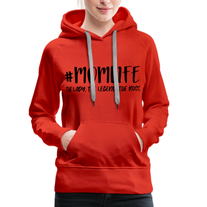 #MOMLIFE Women’s Premium Hoodie (The Lady, The Legend, The Boss) - red