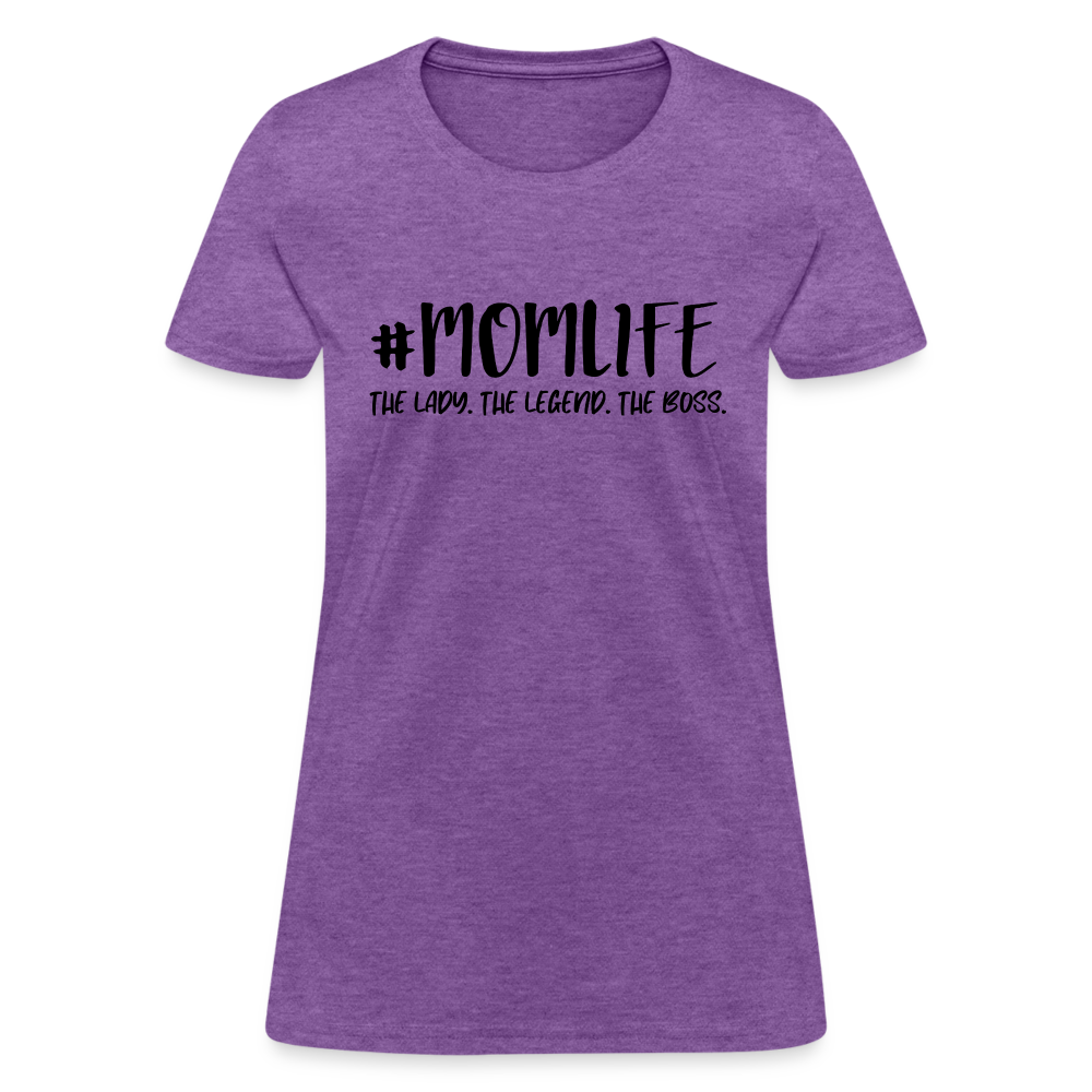 #MOMLIFE Women's T-Shirt (The Lady, The Legend, The Boss) - purple heather