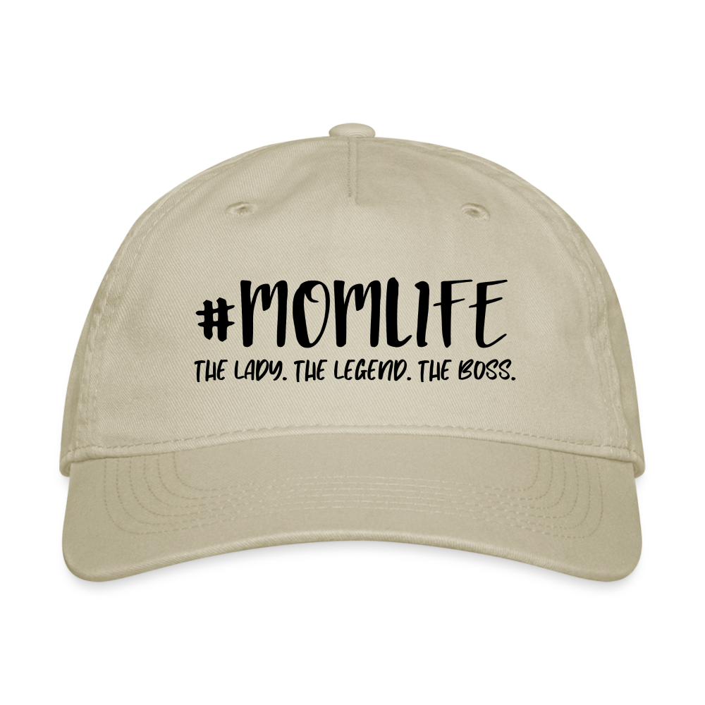 #MOMLIFE Organic Baseball Cap (The Lady, The Legend, The Boss) - khaki