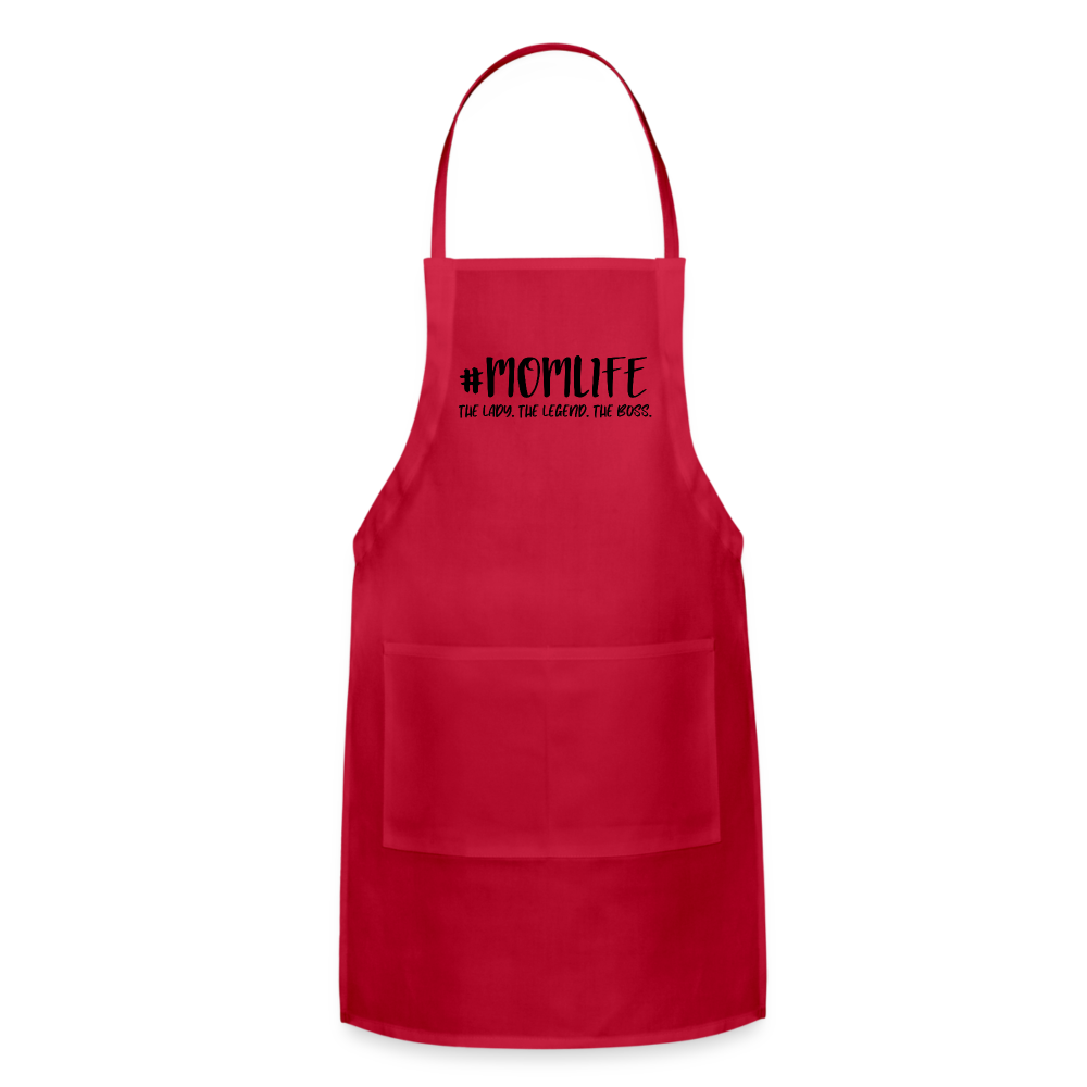 #MOMLIFE Adjustable Apron (The Lady, The Legend, The Boss) - red