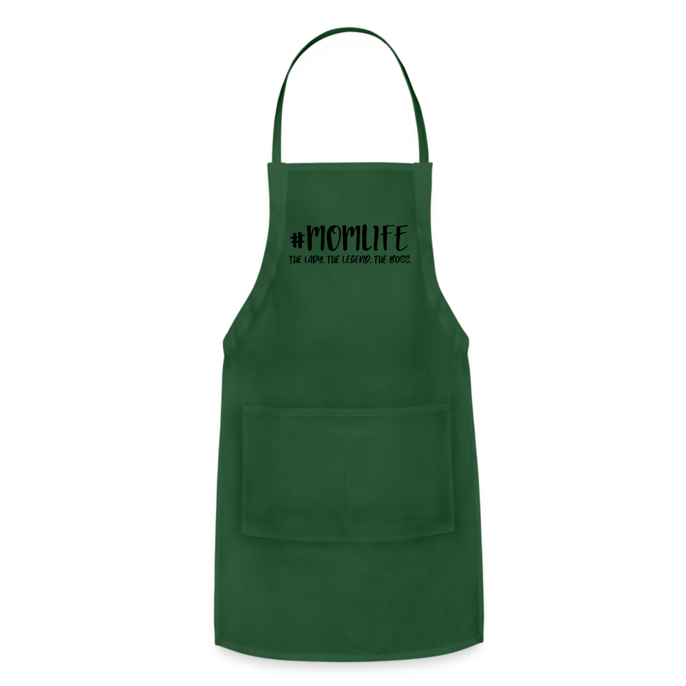 #MOMLIFE Adjustable Apron (The Lady, The Legend, The Boss) - forest green