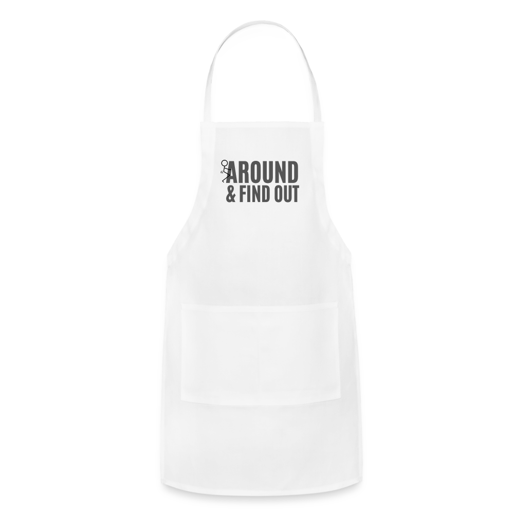 F Around and Find Out Adjustable Apron - white