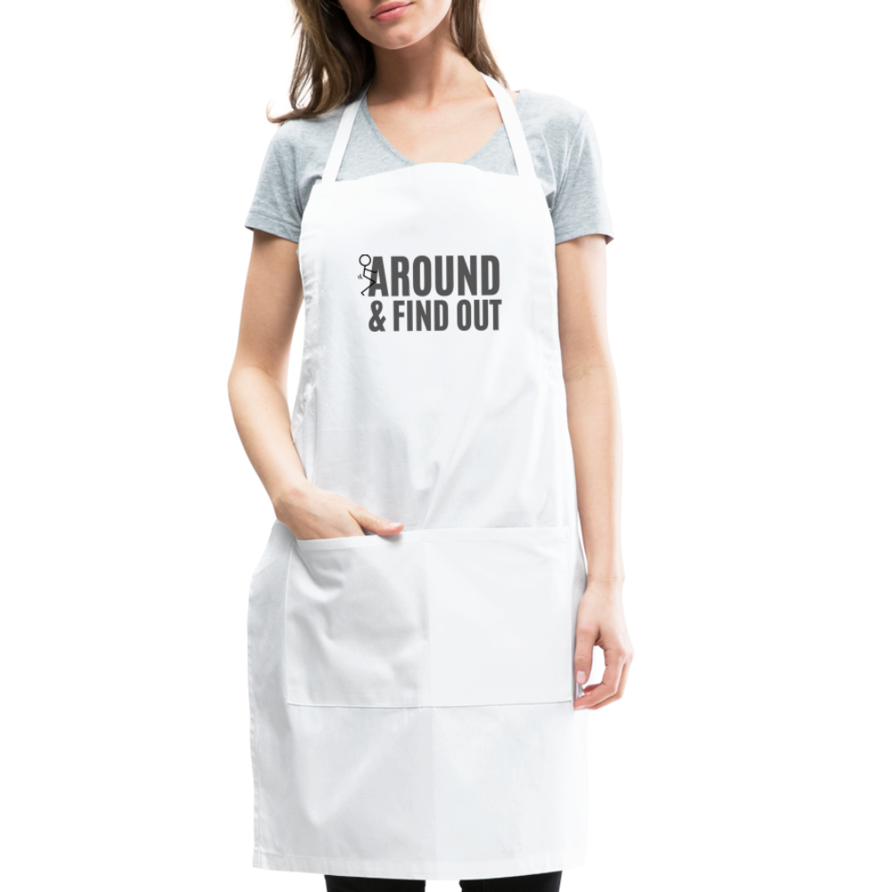 F Around and Find Out Adjustable Apron - white