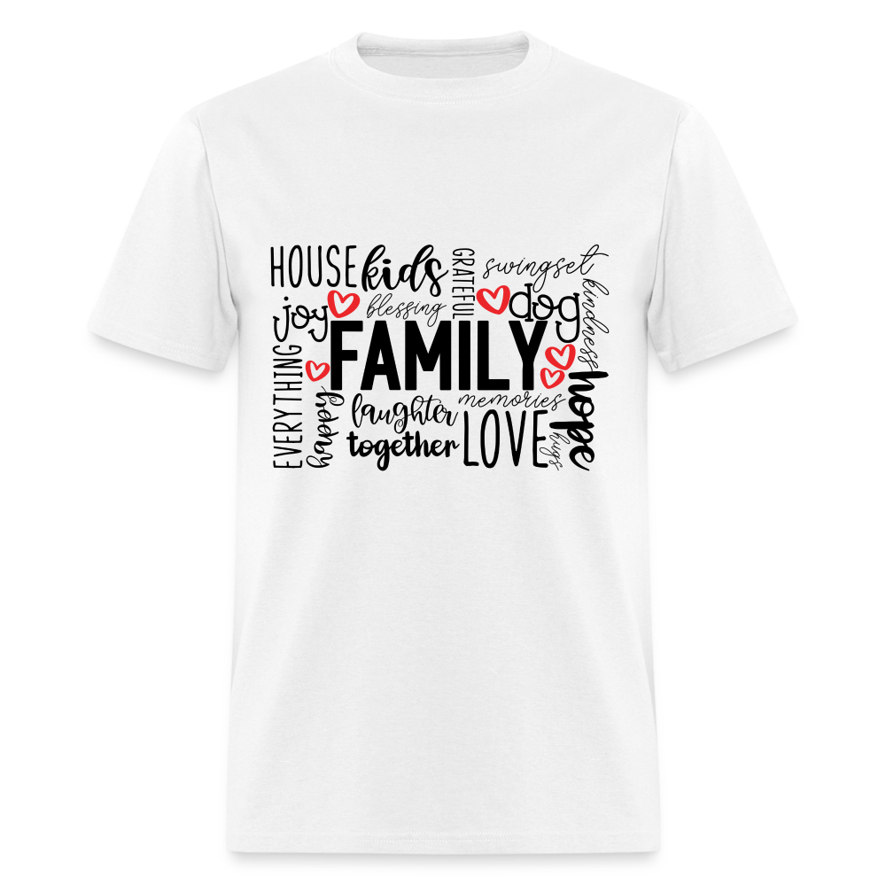 Family T-Shirt (Wordart Cloud) - white