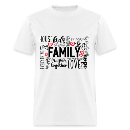 Family T-Shirt (Wordart Cloud) - white