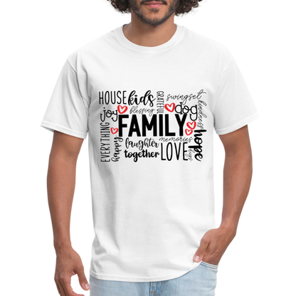 Family T-Shirt (Wordart Cloud) - white