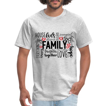 Family T-Shirt (Wordart Cloud) - heather gray