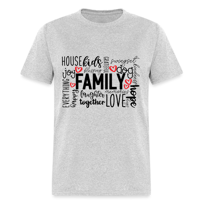 Family T-Shirt (Wordart Cloud) - heather gray