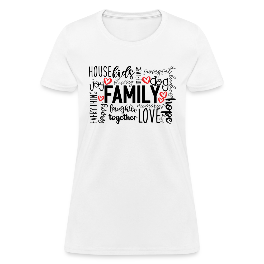 Family Women's T-Shirt (Wordart Cloud) - white