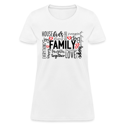 Family Women's T-Shirt (Wordart Cloud) - white