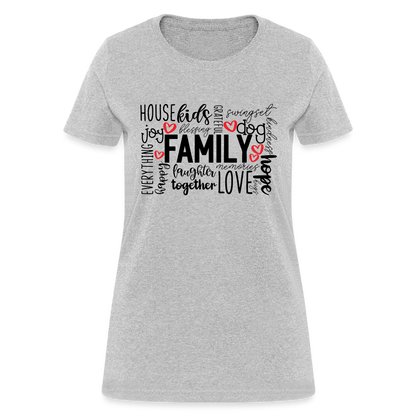 Family Women's T-Shirt (Wordart Cloud) - heather gray