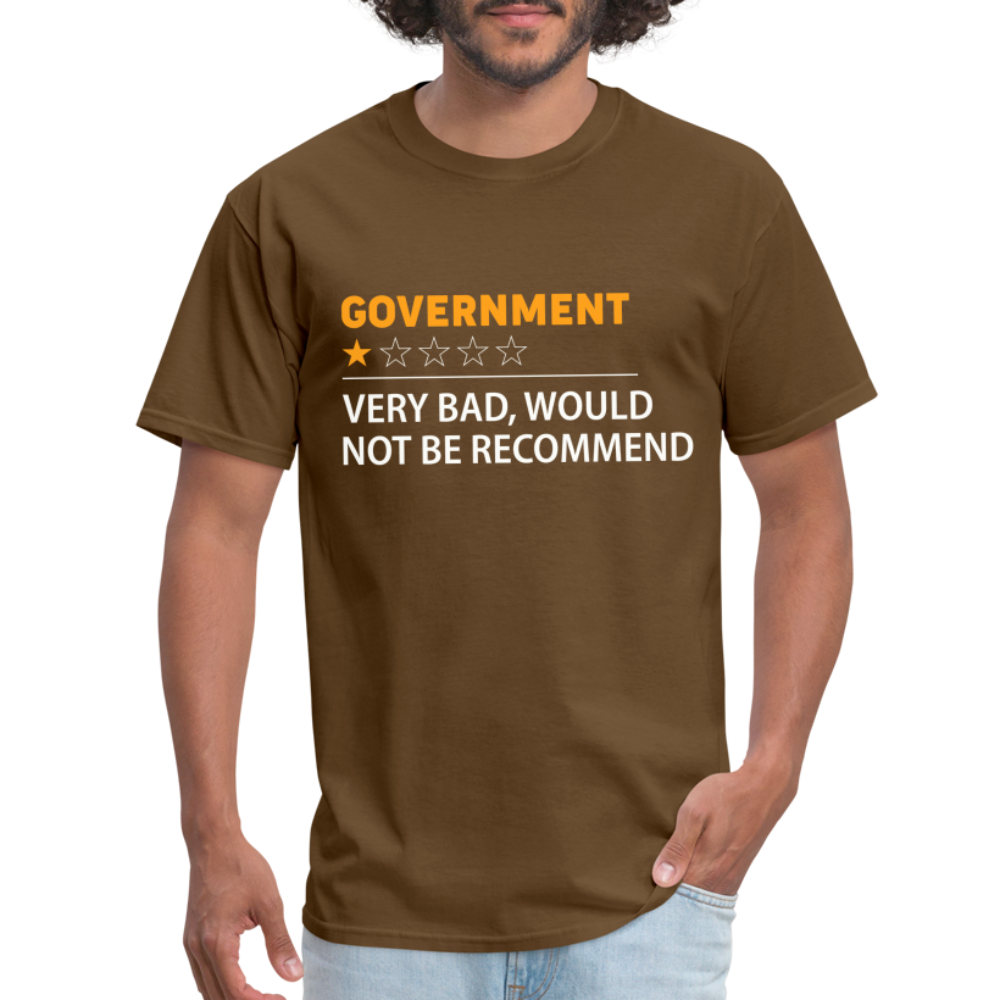 Government Rating T-Shirt (Very Bad Would Not Recommend) - brown