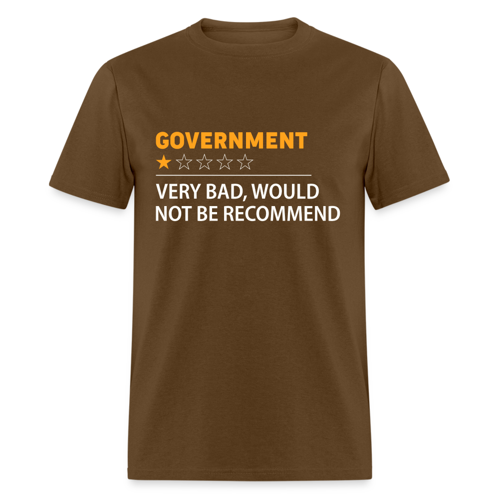 Government Rating T-Shirt (Very Bad Would Not Recommend) - brown