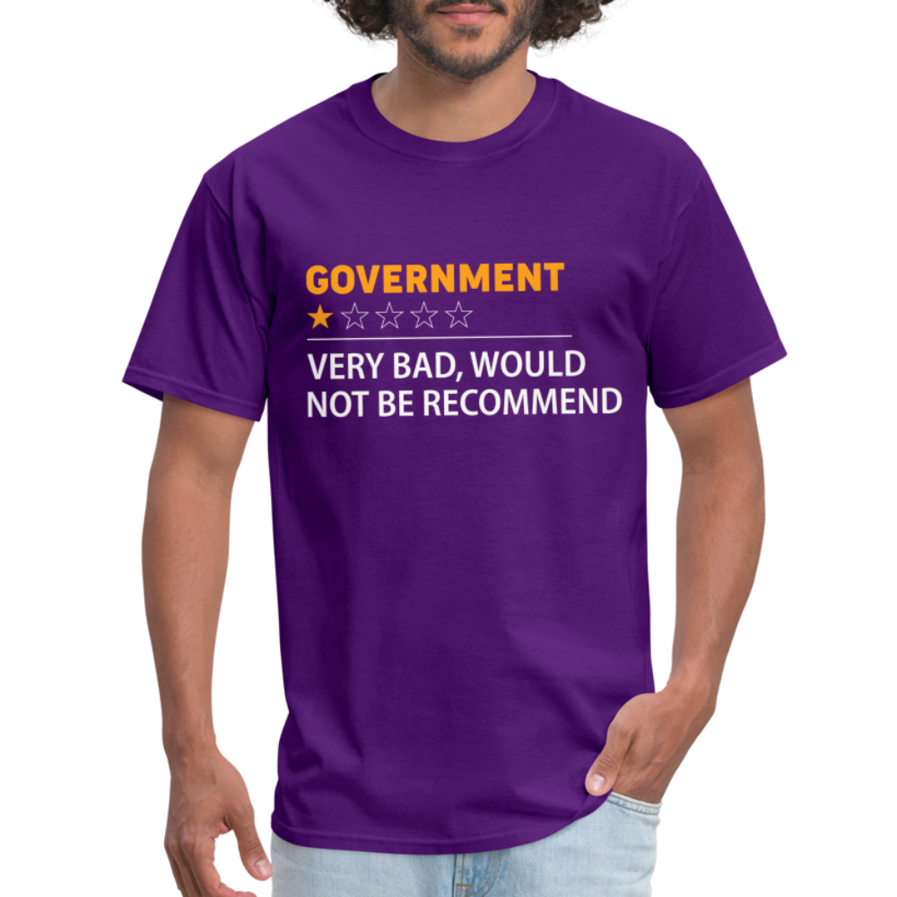 Government Rating T-Shirt (Very Bad Would Not Recommend) - purple