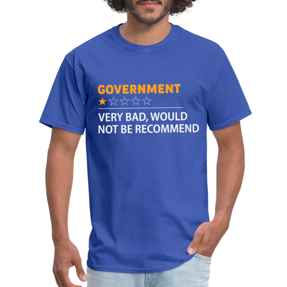 Government Rating T-Shirt (Very Bad Would Not Recommend) - royal blue